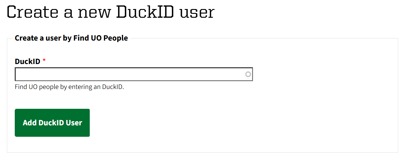 add user through duckid
